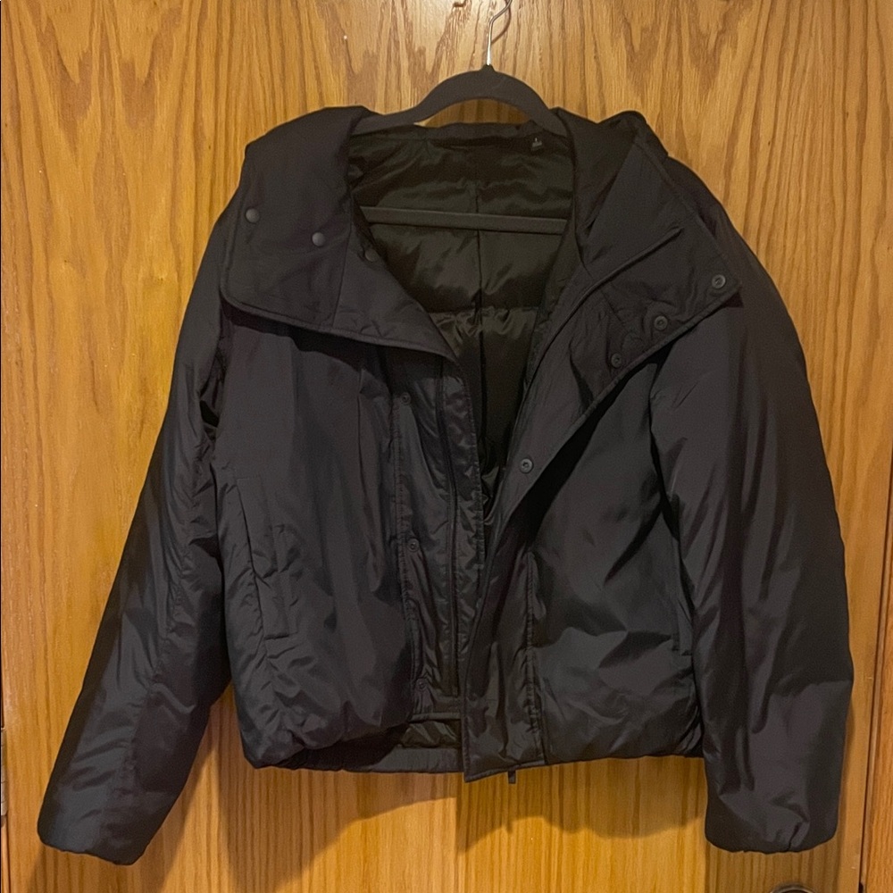 Black Women’s Puffer Jacket with Hood